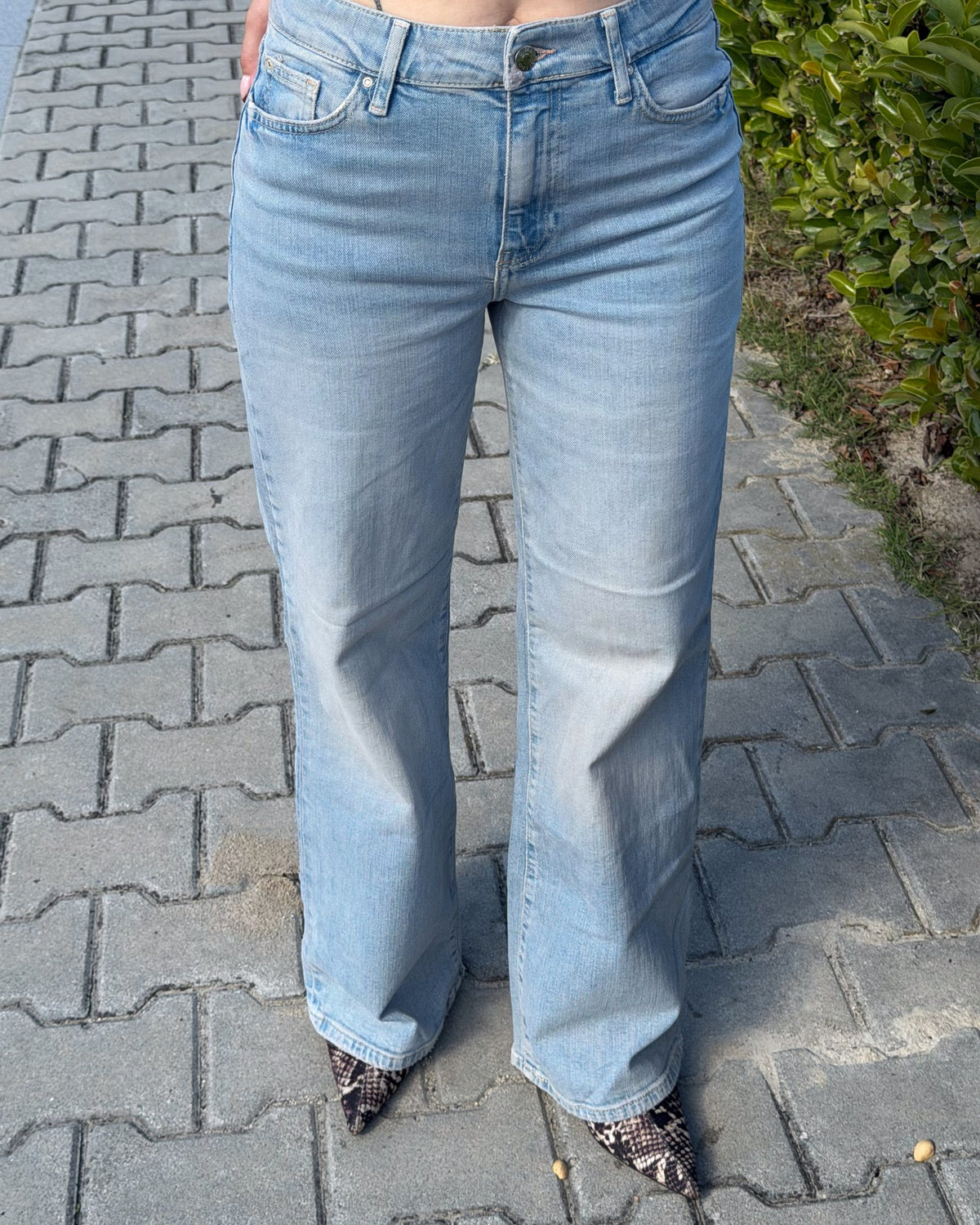 Kadın Açık Mavi Wide Leg Jean