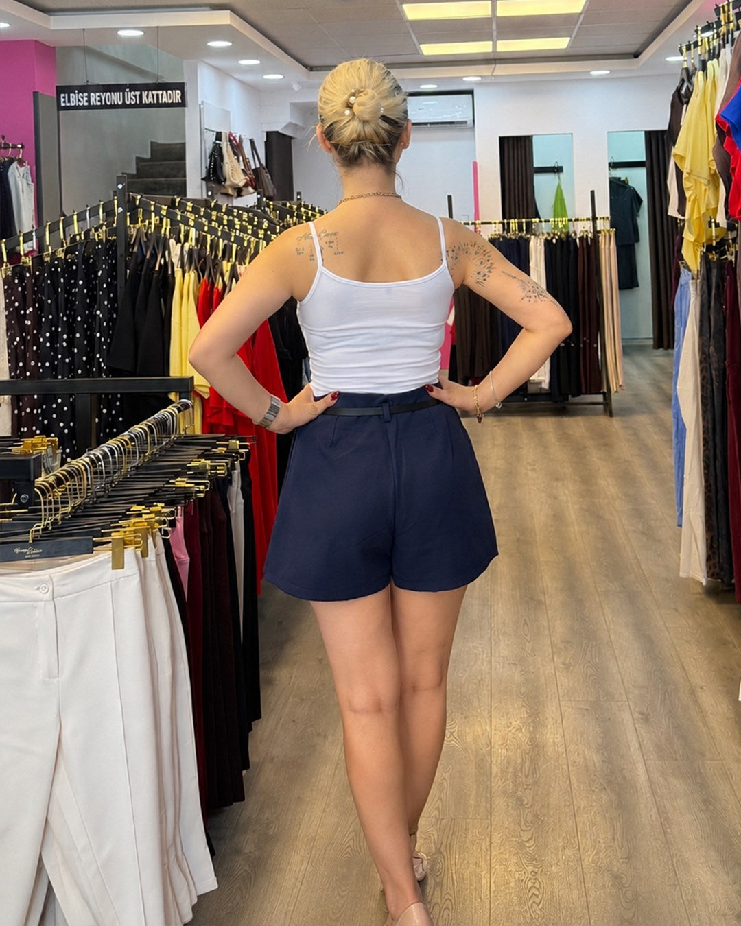 LACİVERT MİNİ ŞORT ETEK