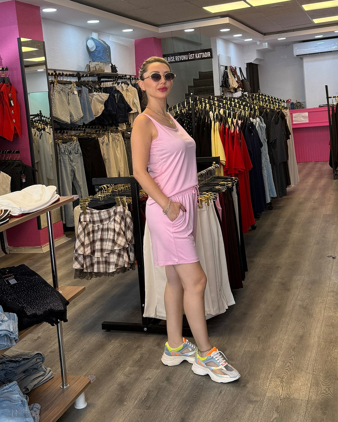PEMBE ATLET ŞORT TAKIM